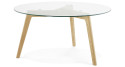 Table basse verre bois diamètre 90 cm Lazy