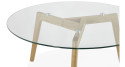 Table basse verre bois diamètre 90 cm Lazy