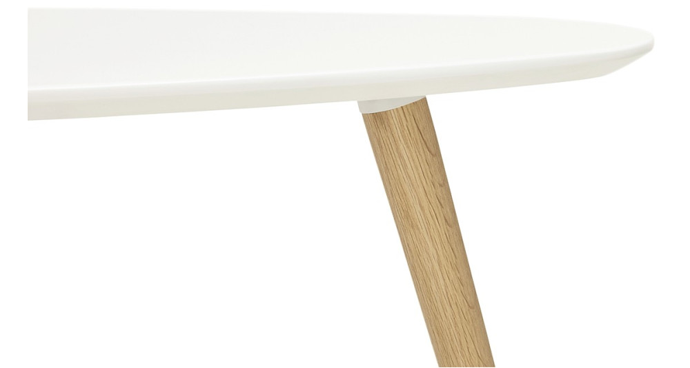 Table basse gigogne blanche scandinave pieds en bois Örebro