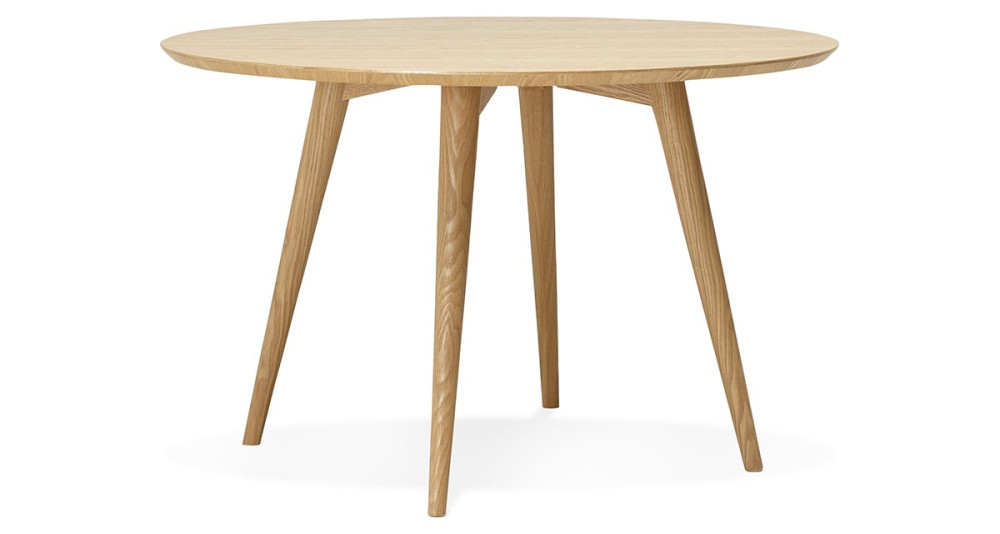Table de repas ronde en bois naturel style scandinave Swedin