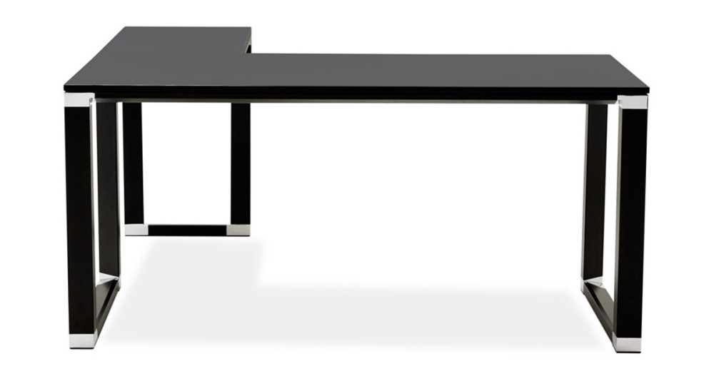 Bureau d'angle modulable moderne en bois noir Kline