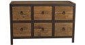 Commode 6 tiroirs industrielle bois et fer Pitter