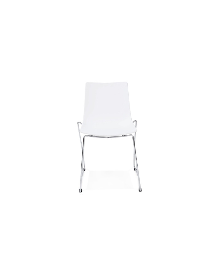 Chaise empilable blanche avec pieds métal Noah