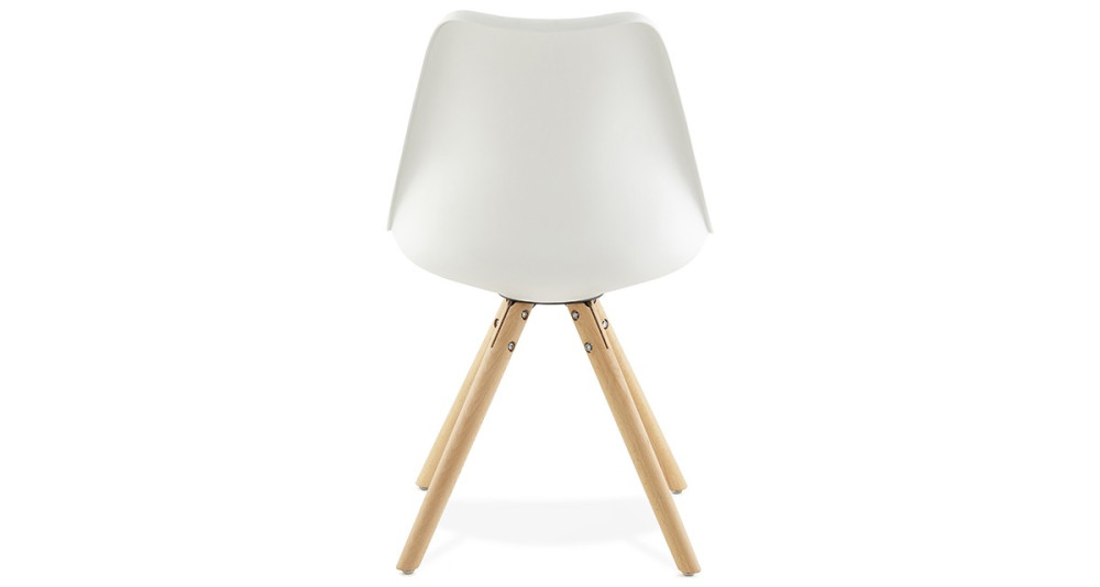 Chaise blanche au design scandinave et pieds bois clair Lou