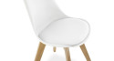 Chaise scandinave blanche pieds chêne Swevik