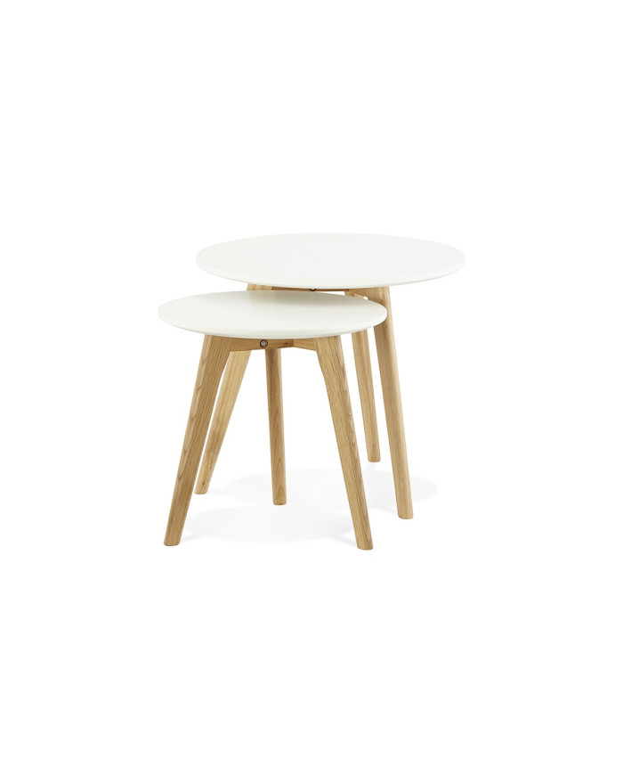 Tables basses gigognes scandinaves blanches Glodia