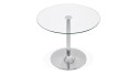 Table ronde verre et métal chromé diamètre 90 cm Adrienne
