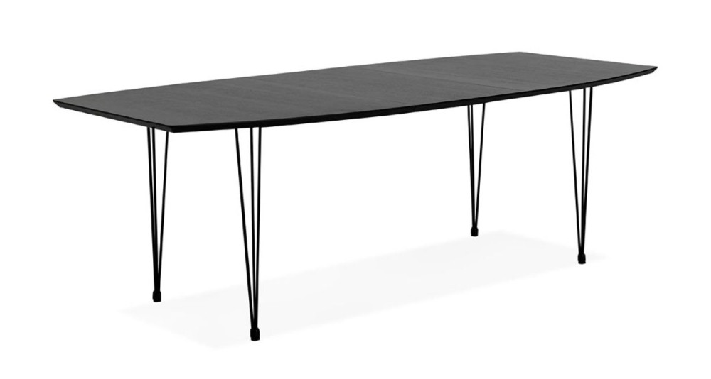 Table industrielle noire à rallonge en bois et métal Aminata