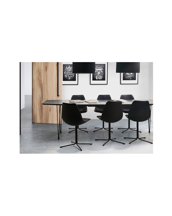 Table extensible noire 170 - 270 x 100 cm Aminata