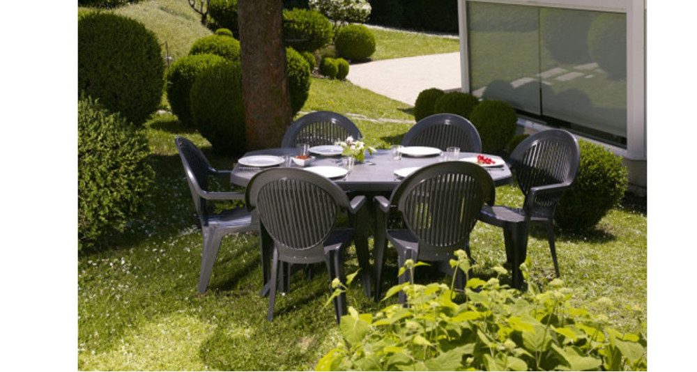 Lot 12 ou 18 tables de jardin Vega 165 cm rabattables Grosfillex