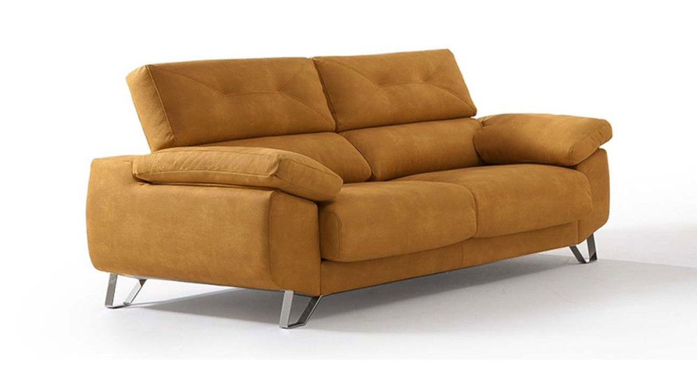 Canapé fixe grand confort avec assises coulissantes à mémoire de forme Chantal