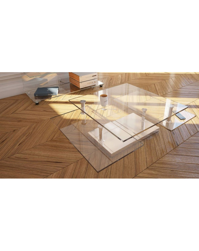 Table basse élégante avec plateaux verre ou céramique Melfort