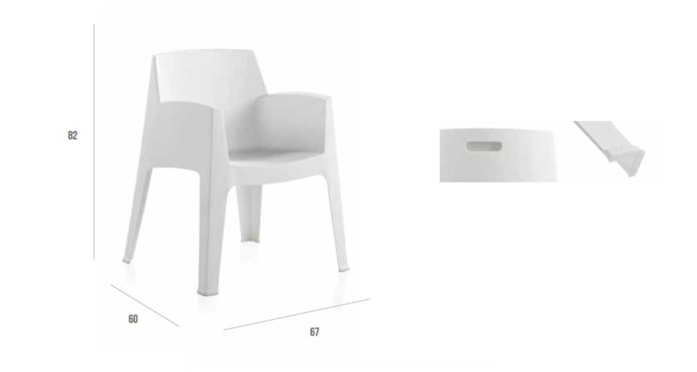 Lot 40 fauteuils empilables blancs ou gris en polypropylène pour CHR Master