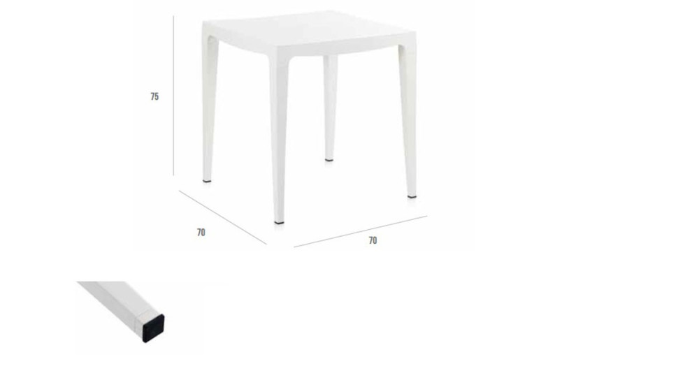 Lot 12 tables carrées 70 x 70 cm blanches Master