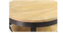 Table basse ronde industrielle bois et métal Marianna