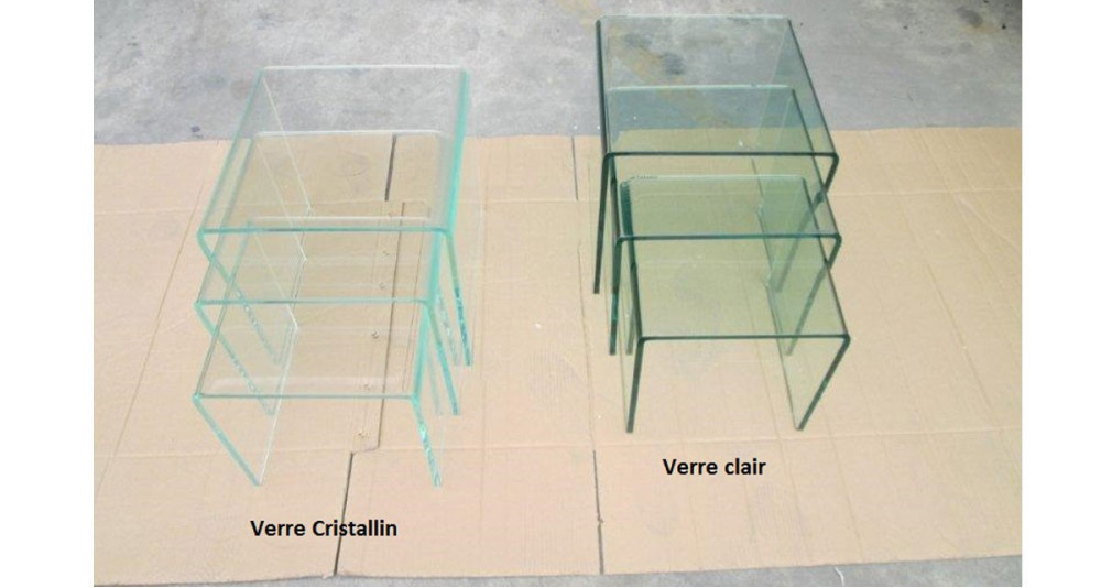 Table basse gigogne en verre haute résistance Tierce - 4 coloris