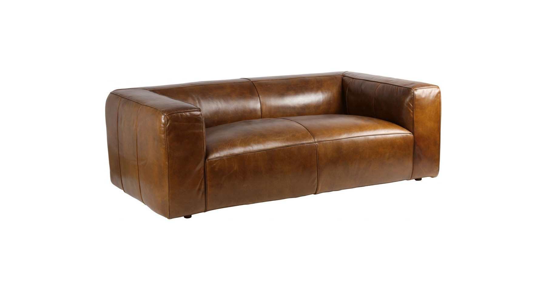 Canapé 3 Places En Cuir Bleu – Roche Bobois – Occasion