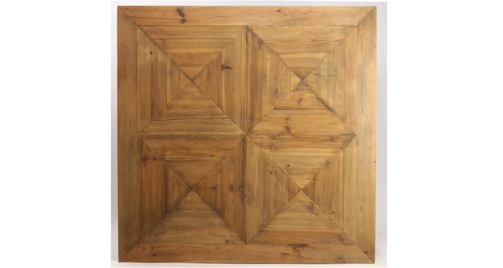 Grande table carrée 130 cm en bois recyclé Meadview