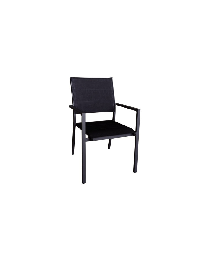 Lot 4 chaises empilables alu/textilène Capri