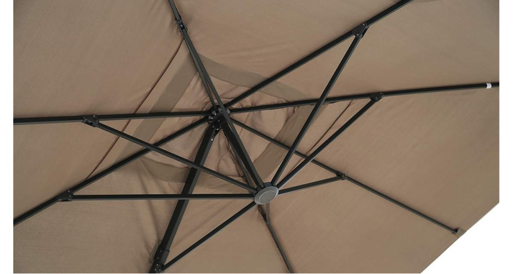 Parasol déporté 4 x 3 m taupe Bahamas