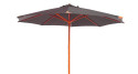 Parasol bois toile ronde 350 cm grise Fuerteventura