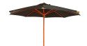 Parasol bois toile noire diamètre 350 cm Fuerteventura