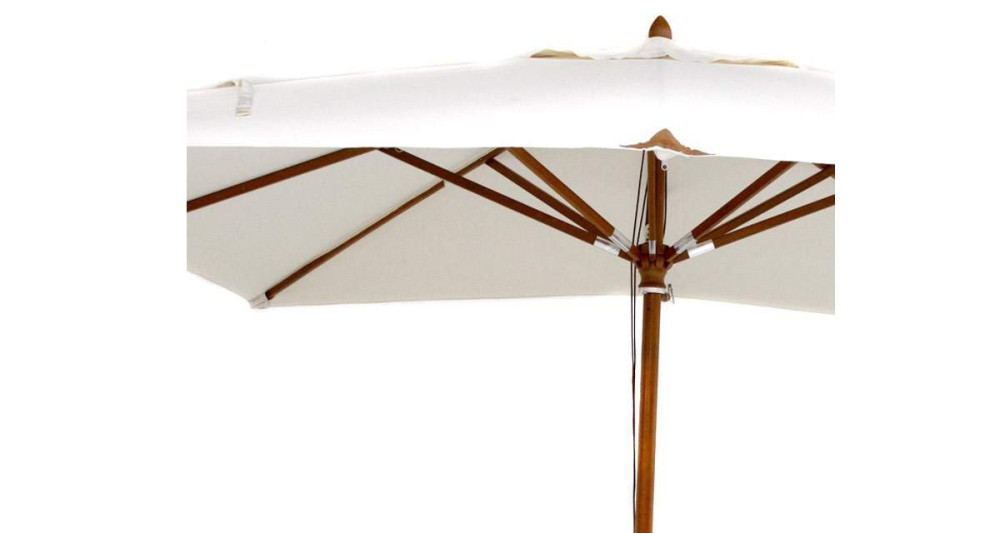 Parasol en bois avec toile carrée grise 300 x 300 cm Belle-Île