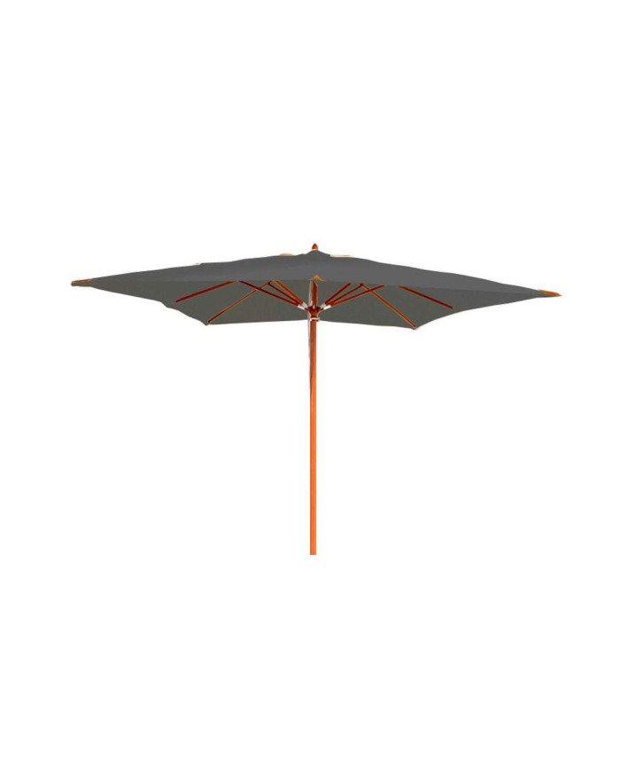 Parasol bois toile carrée grise 3 x 3 m Belle-Île