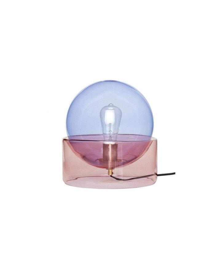 Lampe sphère en verre bleu/rose Safira