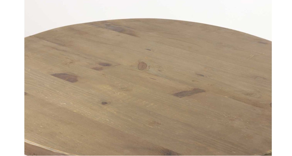 Table ronde 120 cm en bois ancien Folkston