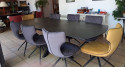 Table extensible 200/260 cm céramique et acier Calgary - 3 coloris