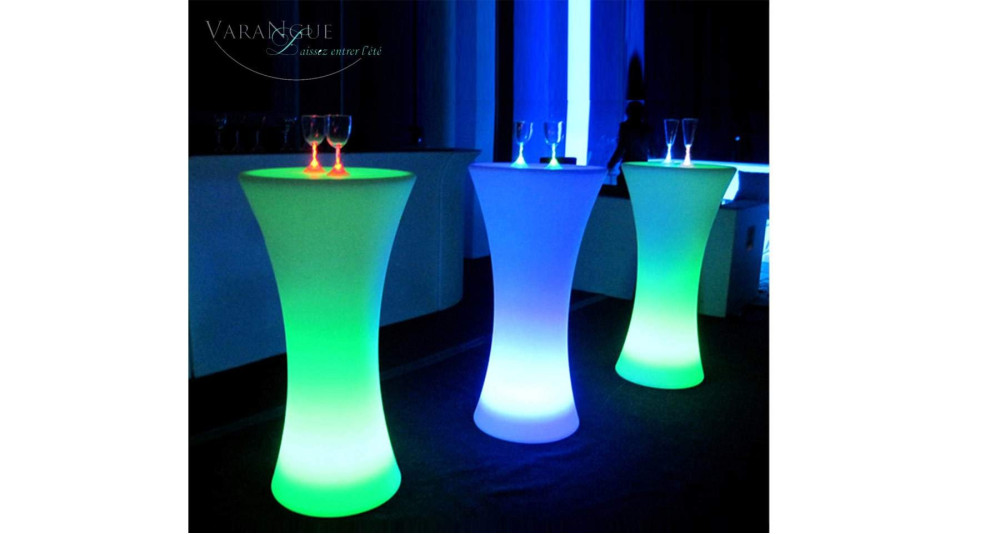 Table de bar évasée lumineuse à LED Manhattan