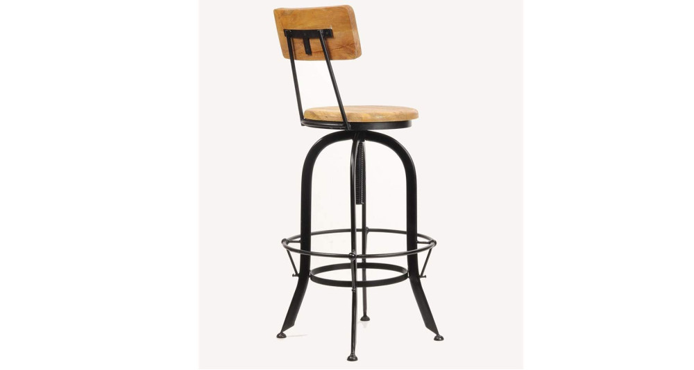 Chaise de bar en bois et fer à hauteur réglable Rannoch