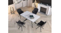 Table extensible rectangle/carrée en céramique marbre Elegance
