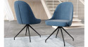 Lot 2 chaises fixes/pivotantes contemporaines Azzurra