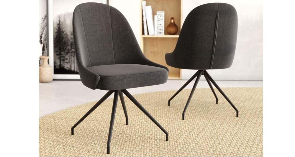 Lot 2 chaises fixes/pivotantes au design contemporain Azzurra