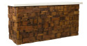 Comptoir de bar en bois recyclé texturé Eldorado