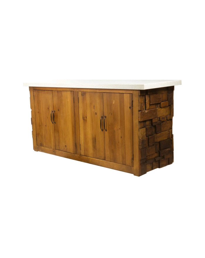 Comptoir de bar en bois recyclé texturé Eldorado