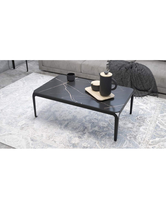 Table basse en céramique marbre noir Corinthe