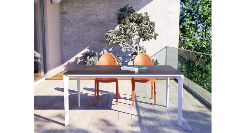Table de terrasse haut de gamme en céramique anthracite Atlantico