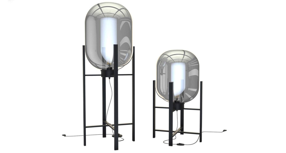 Lampadaire 90 cm design avec bulbe en verre Salentine