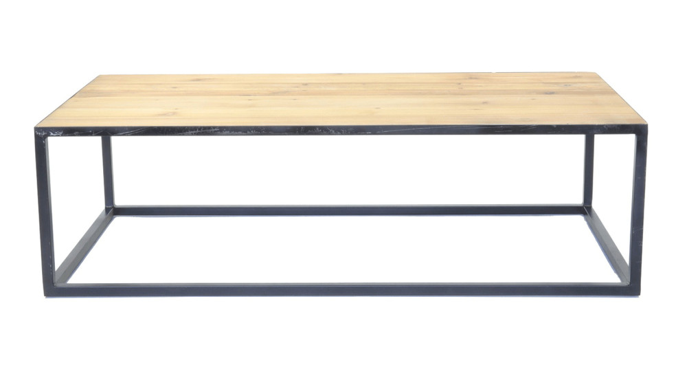 Table basse rectangulaire en métal et bois Owasso