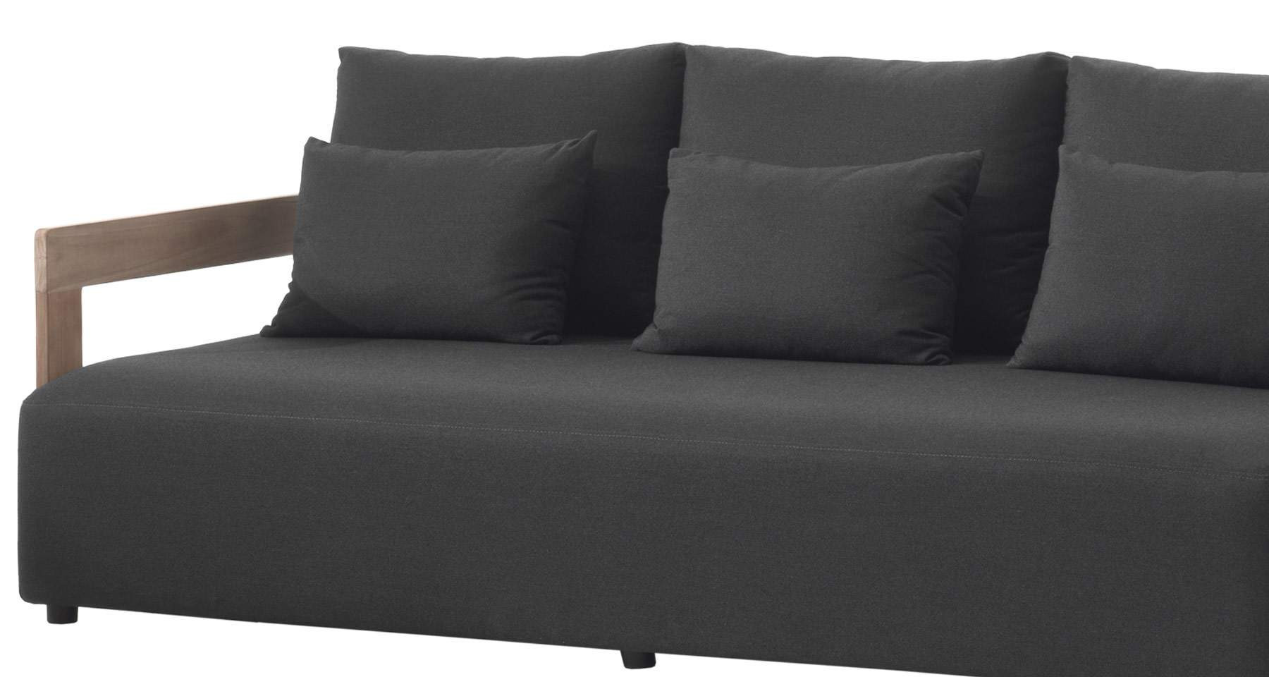 Salon De Jardin En Teck Avec Coussins Taupes 4 Places - Touquet - Wilsa