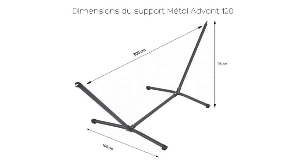 Set MetaliK - Support métal et Hamac gris à franges Graphik