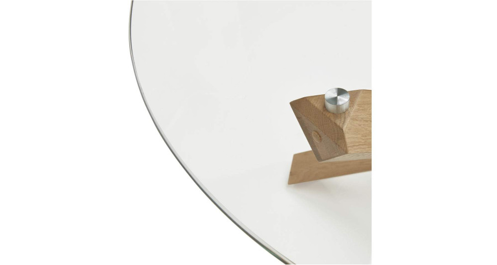 Table ronde verre et bois 130 cm Lennart