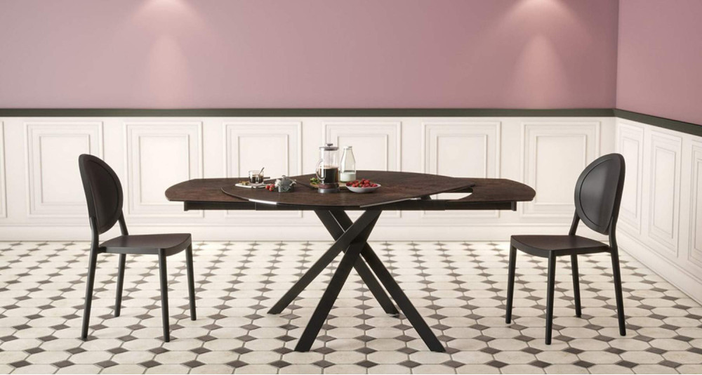 Table salle à manger céramique extensible pied central Gizeh