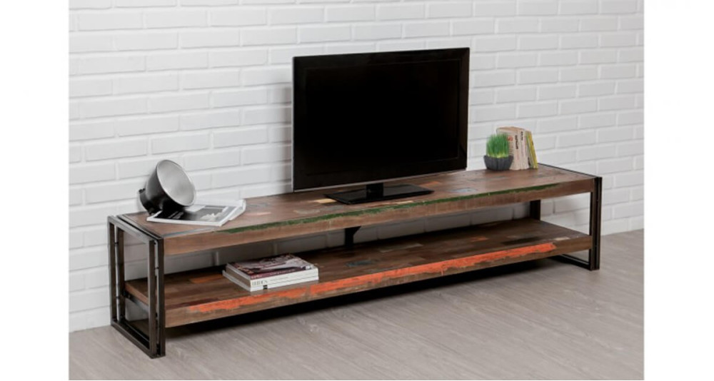 Grand meuble TV en teck recyclé Colorada