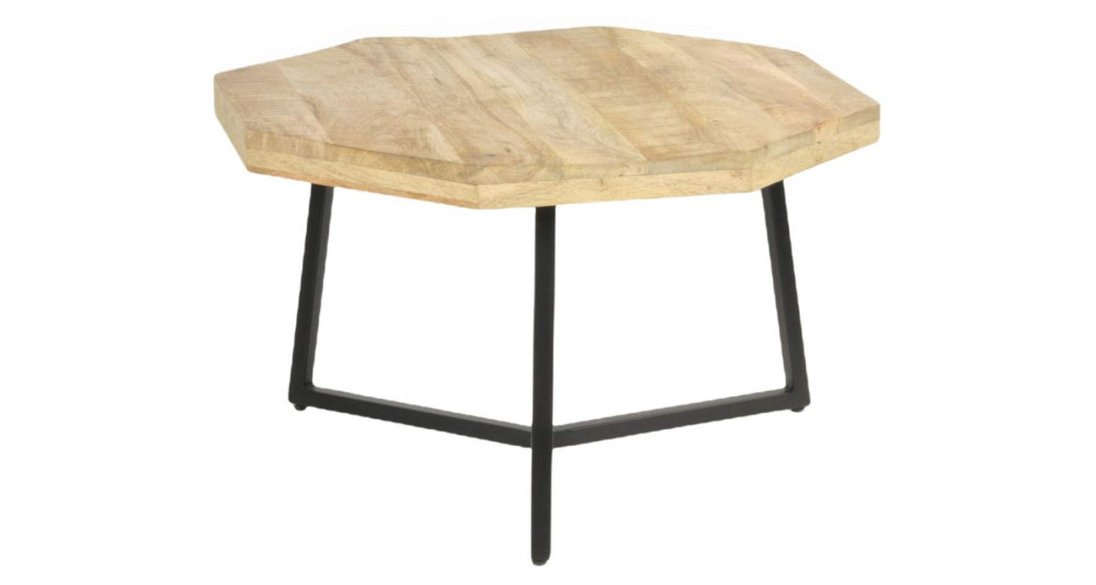 Table basse octogonale bois