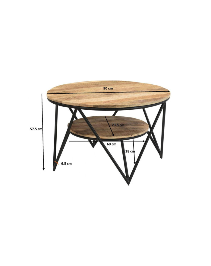 Table basse avec double plateau en bois exotique