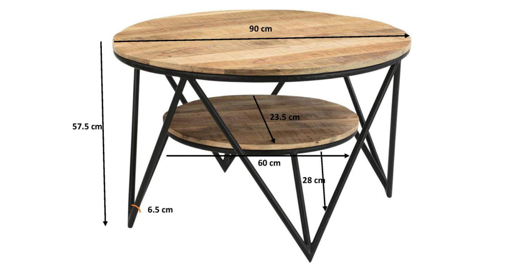 Table basse avec double plateau en bois exotique Othello